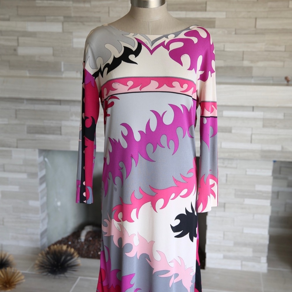 Vintage 1960’s Emilio Pucci Silk Jersey dress. Gorgeous belted with a rope belt
